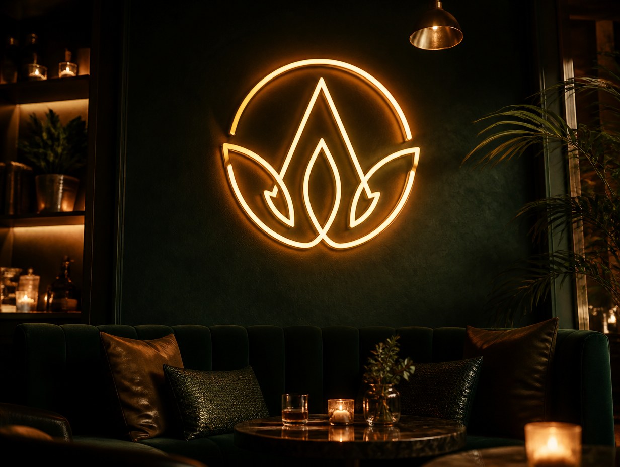 AI-generated neon sign mockup sample