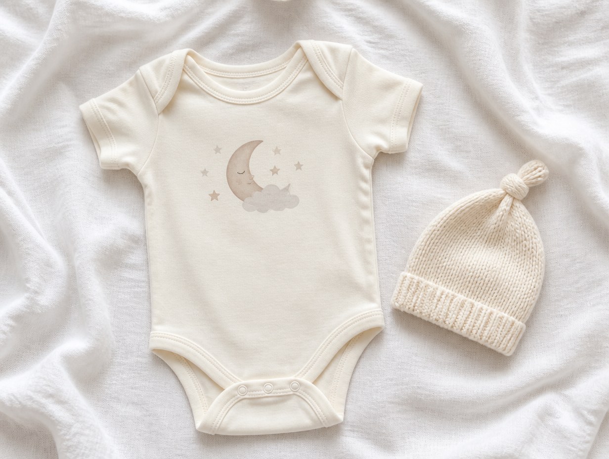 AI-generated newborn onesie mockup sample