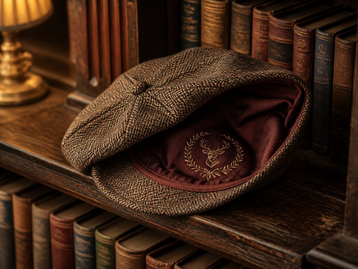 AI-generated newsboy cap mockup sample