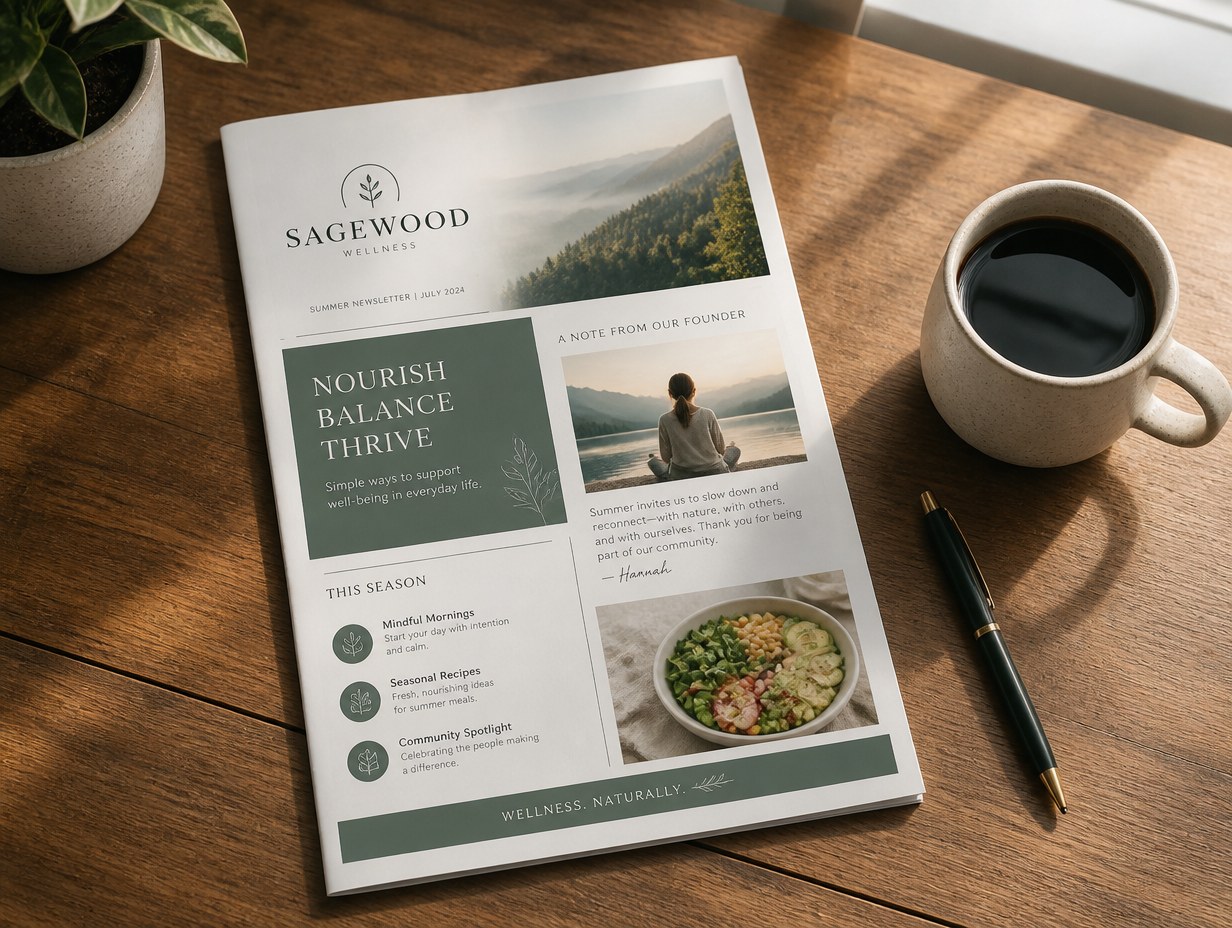 AI-generated newsletter mockup sample