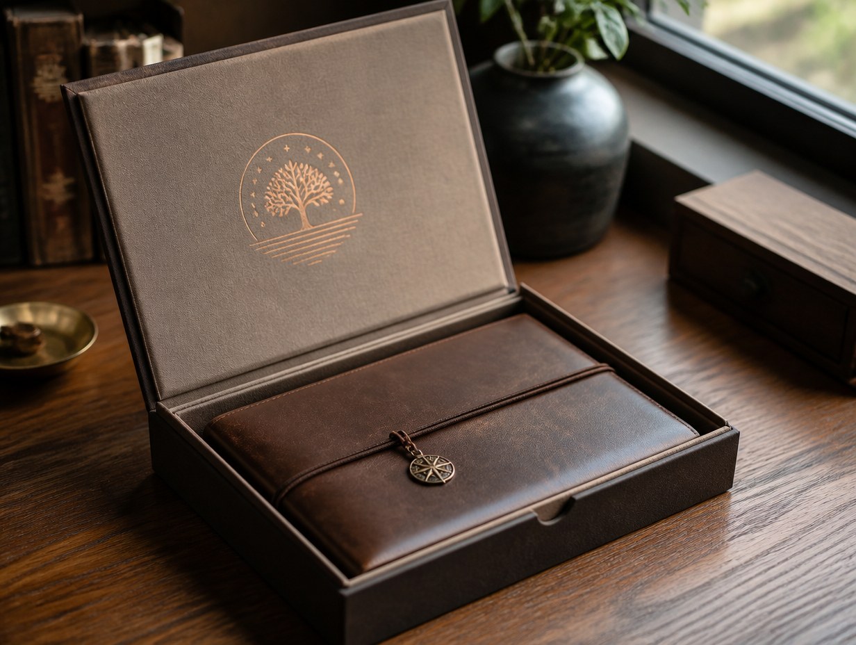 AI-generated notebook box mockup sample