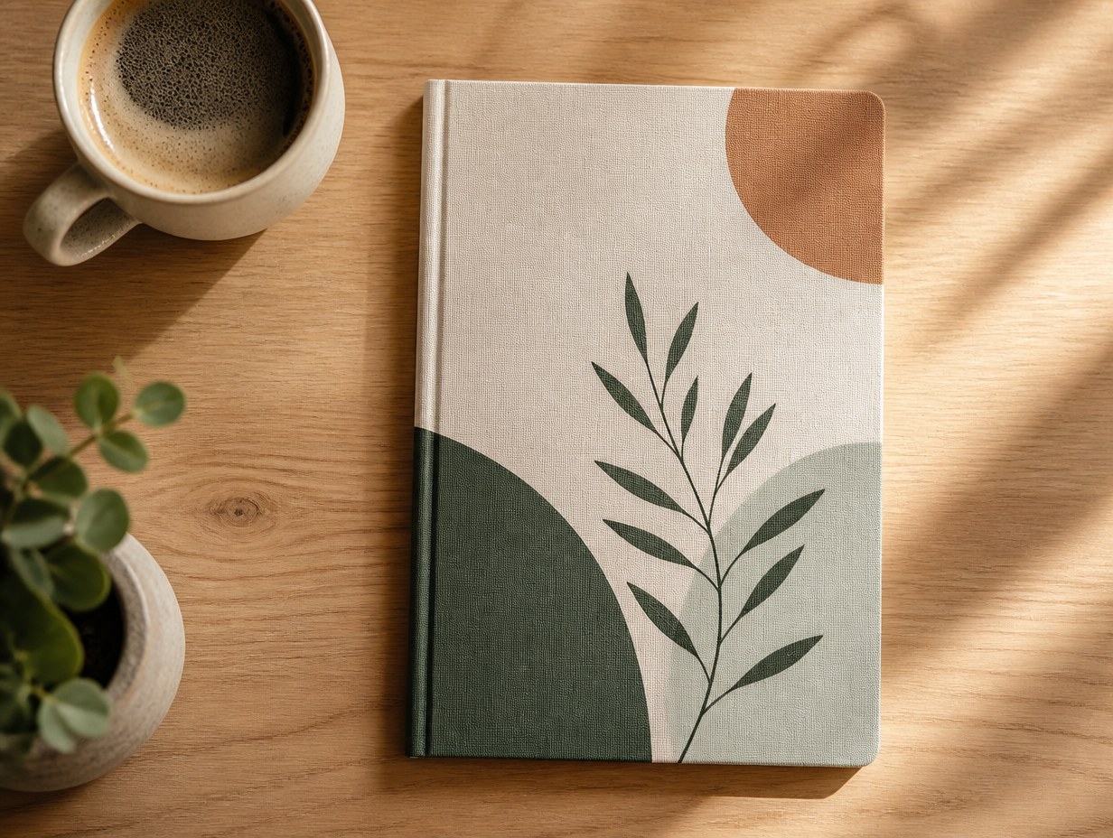 AI-generated notebook cover mockup sample