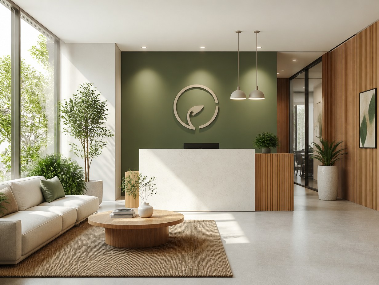 AI-generated office reception area mockup sample