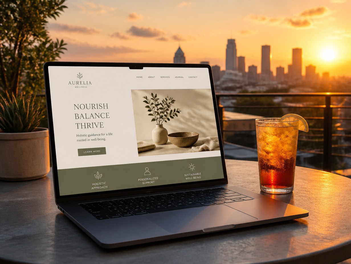 AI-generated one-page website mockup sample