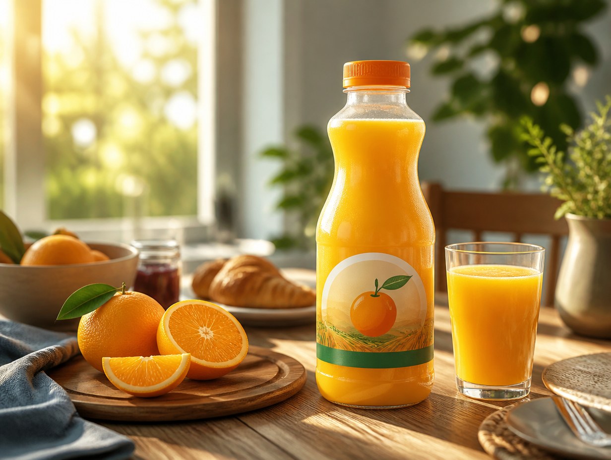 Orange Juice Bottle mockup example