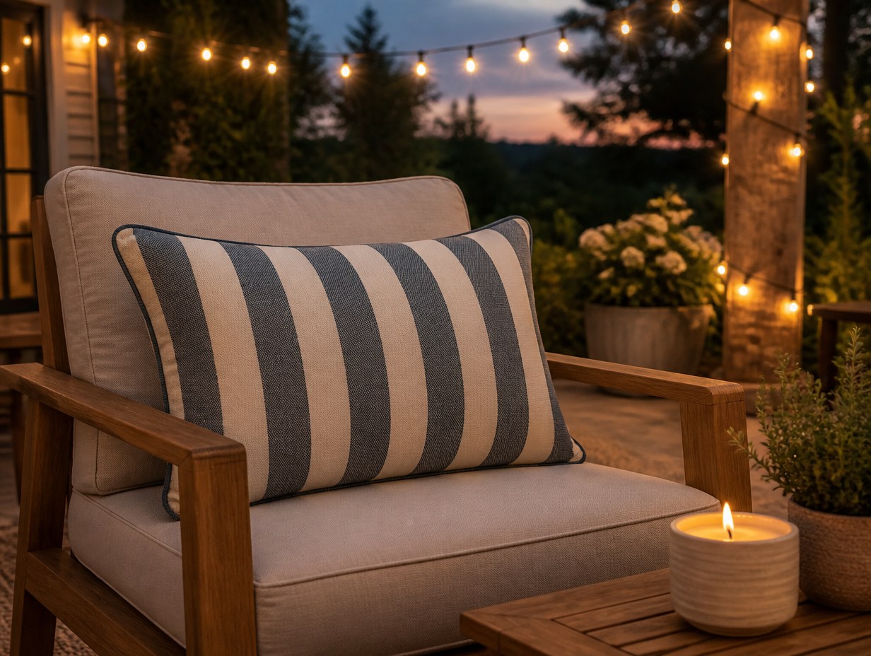 AI-generated outdoor pillow mockup sample