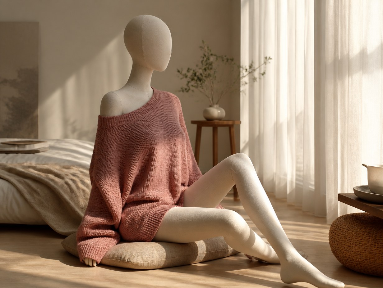 AI-generated oversized sweater mockup sample