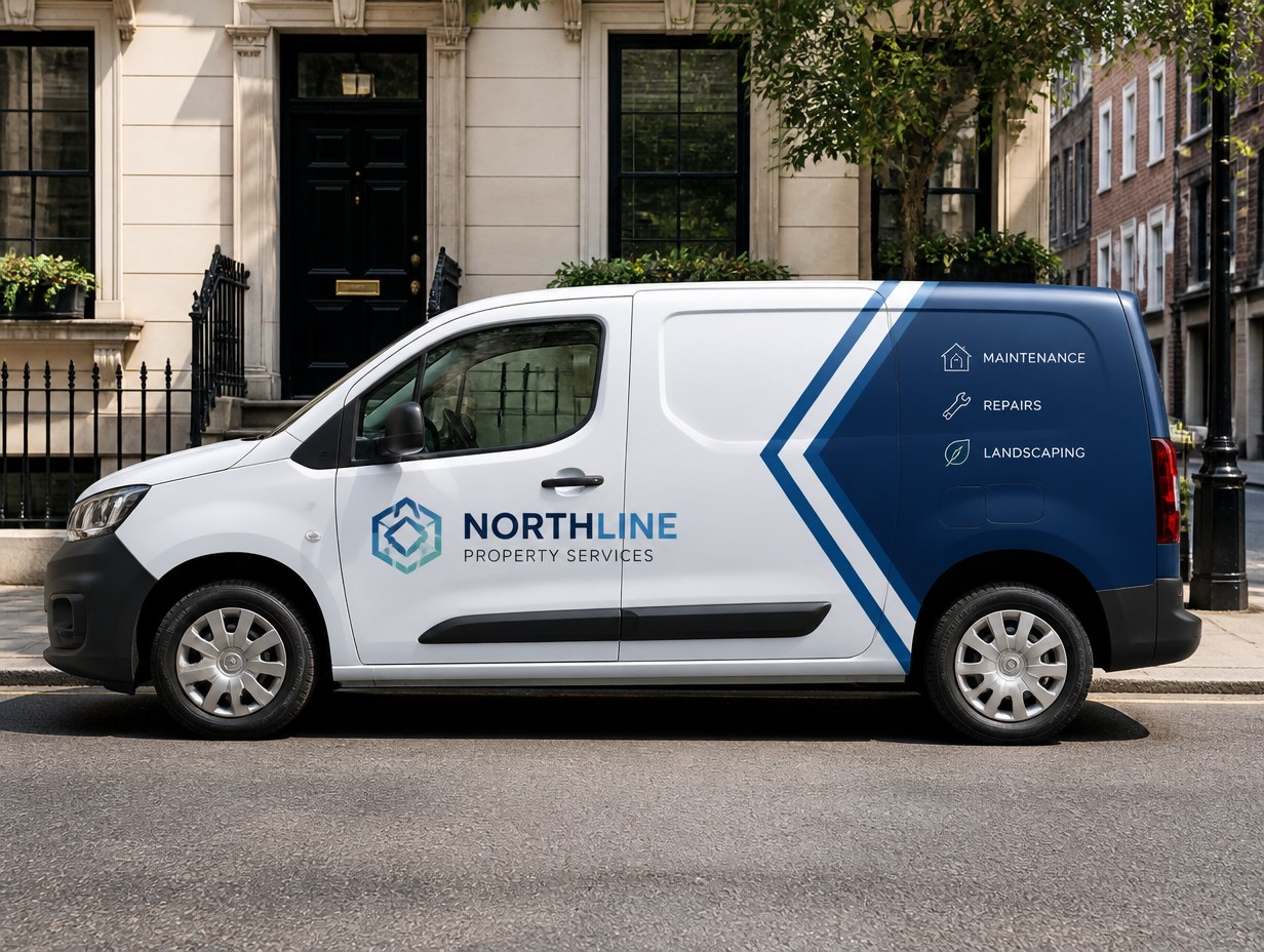 AI-generated panel van wrap mockup sample