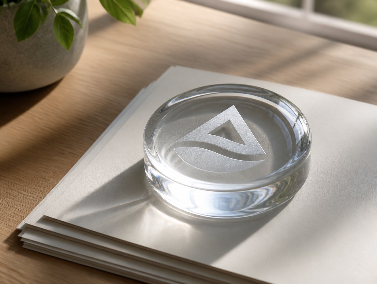 AI-generated paperweight mockup sample