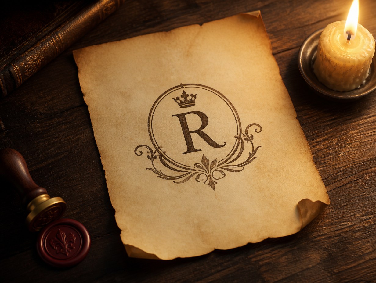 AI-generated parchment paper mockup sample
