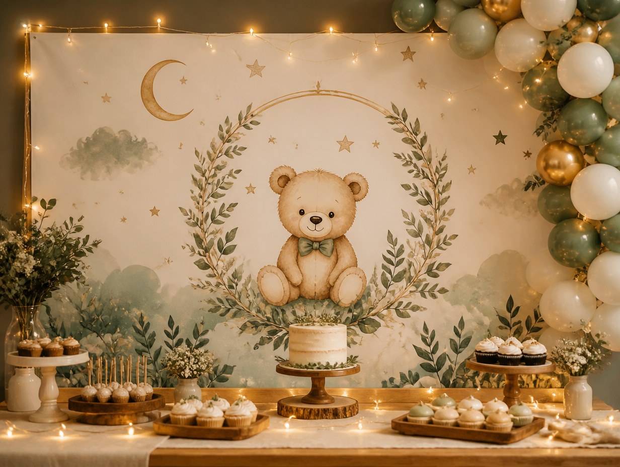 AI-generated party backdrop mockup sample