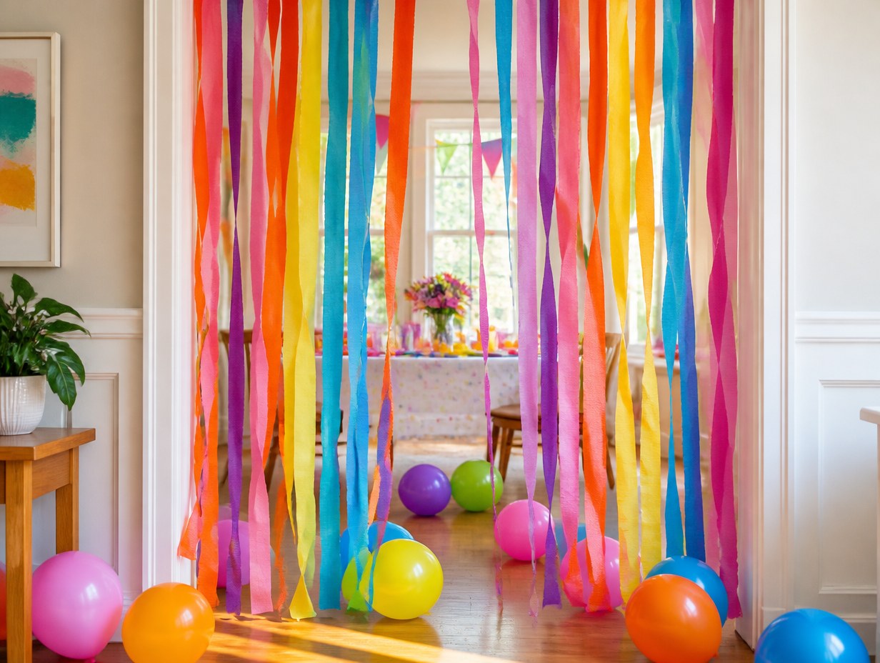 AI-generated party streamers mockup sample