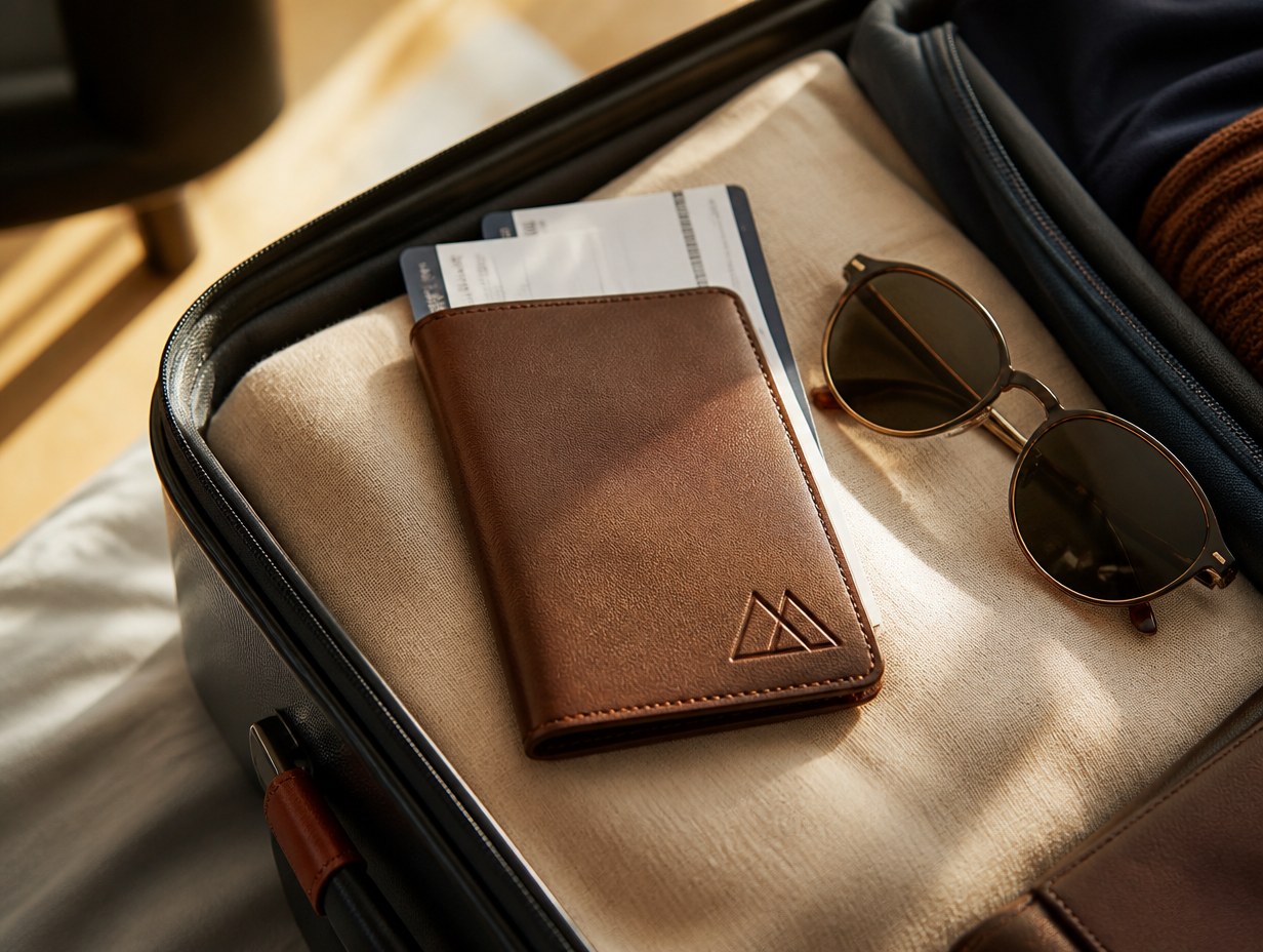 AI-generated passport holder mockup sample