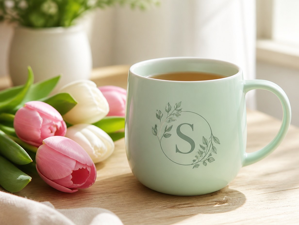 AI-generated pastel mug mockup sample
