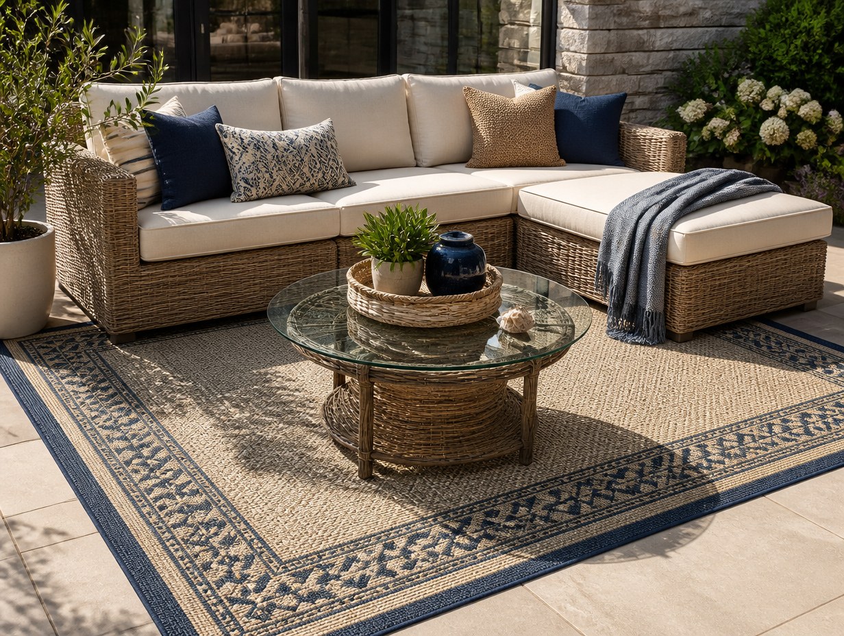 AI-generated patio rug mockup sample