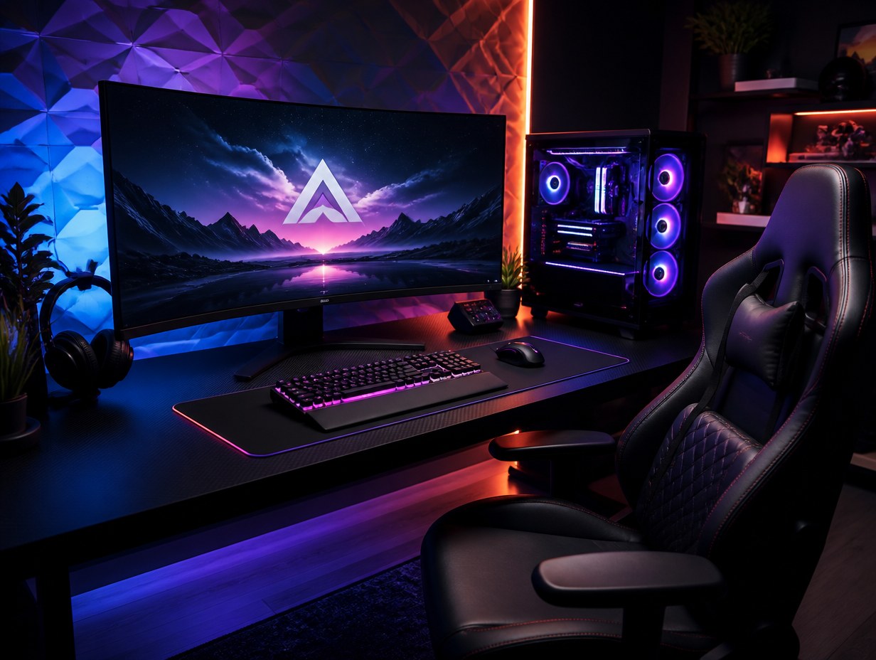 PC Gaming Battlestation mockup example