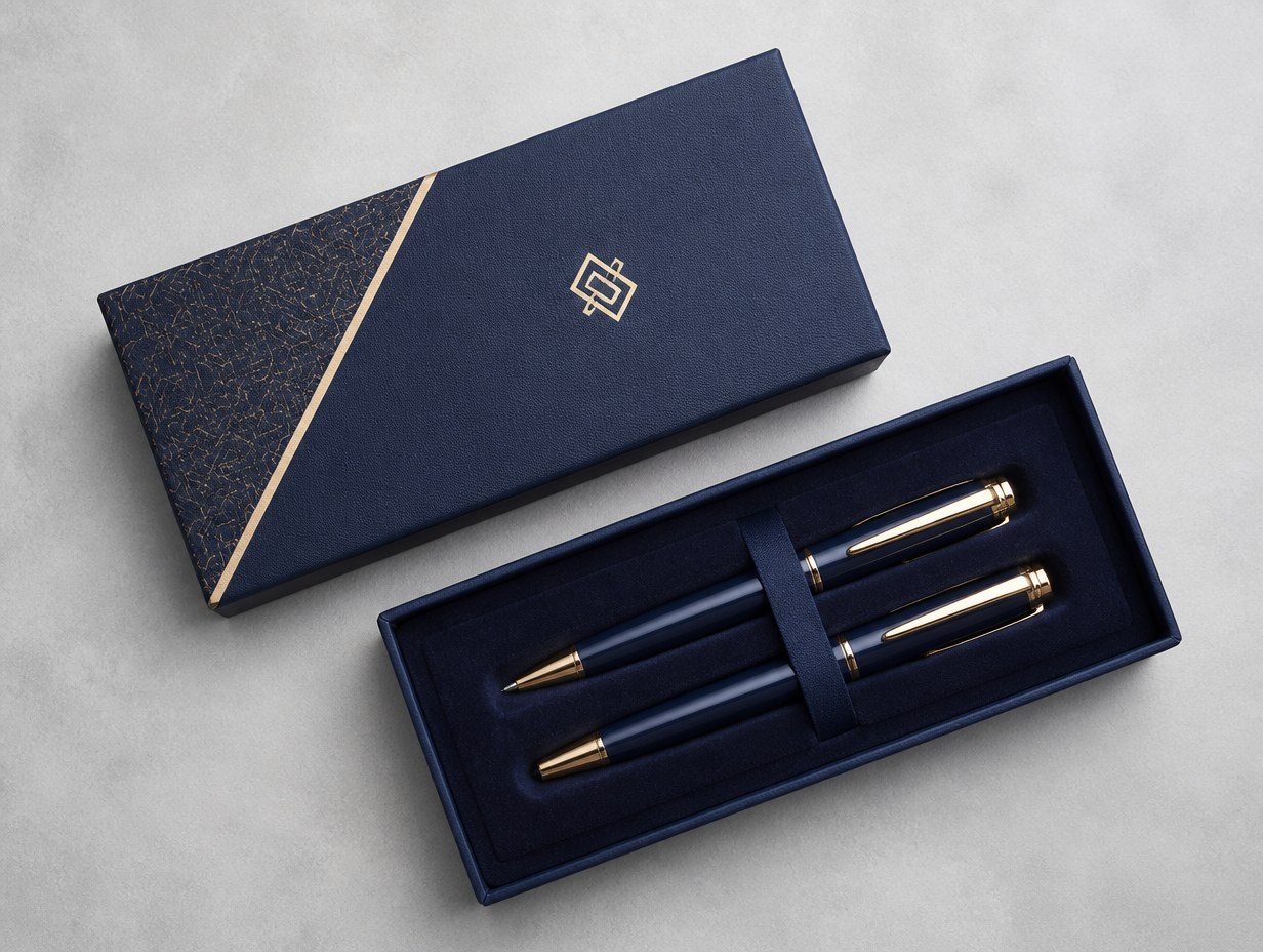 AI-generated pen set mockup sample