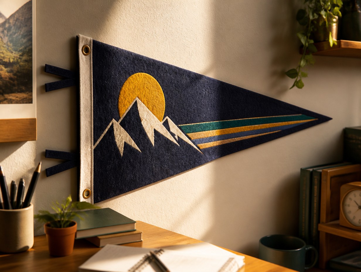 AI-generated pennant mockup sample