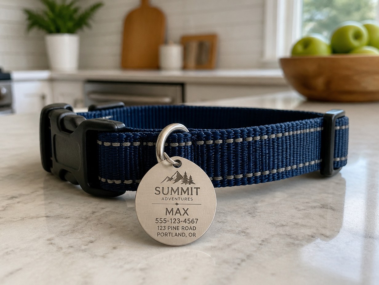 AI-generated pet id tag mockup sample