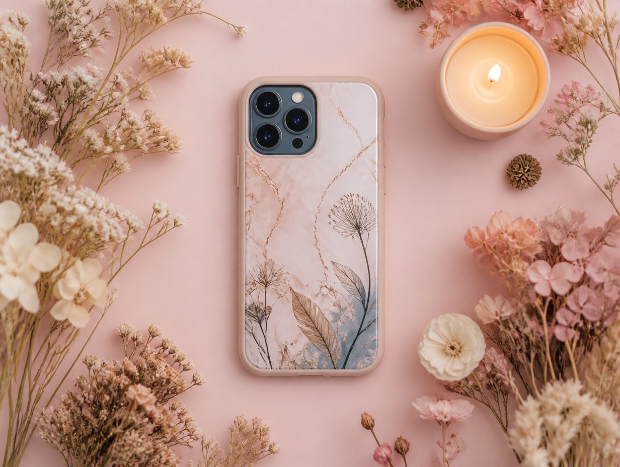 Phone Case Flat Lay mockup example