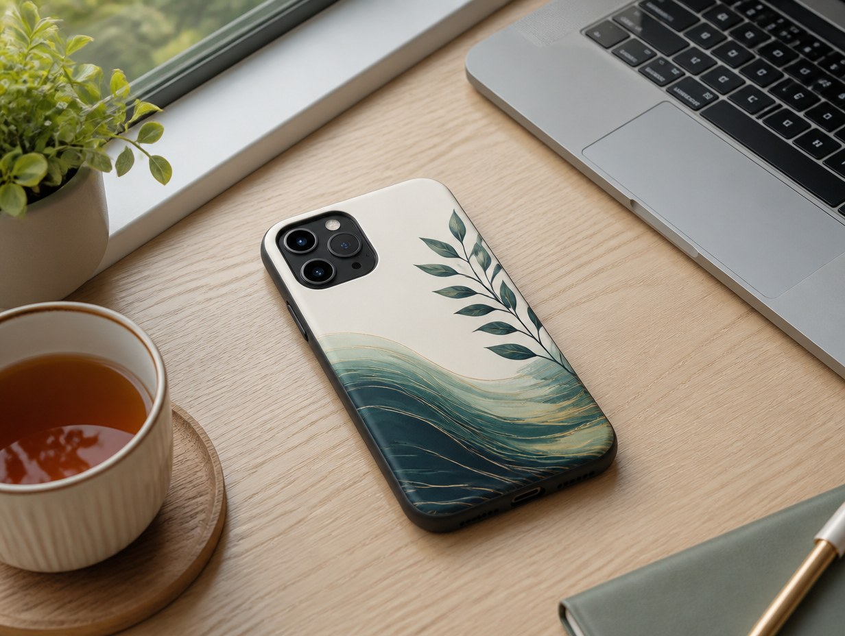Phone Case on Desk mockup example