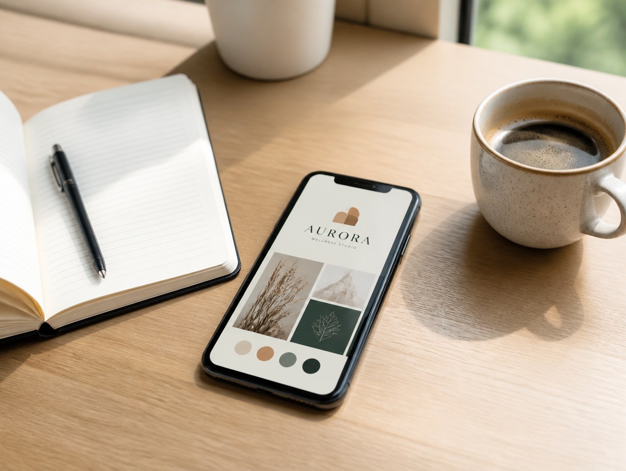 Phone on Desk mockup example