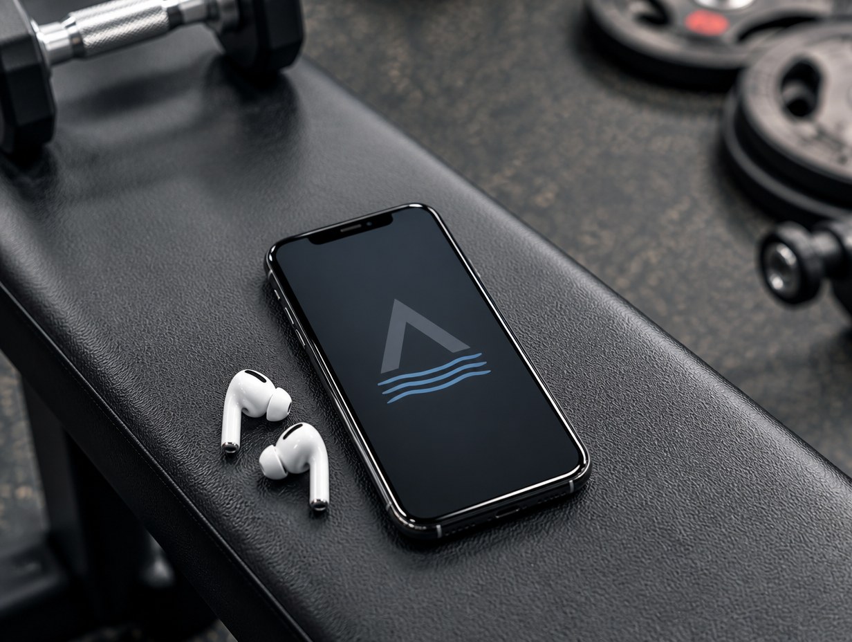 Phone with Earbuds mockup example