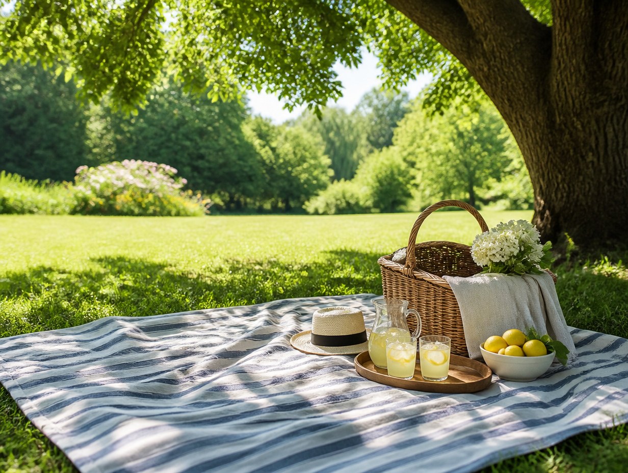 AI-generated picnic blanket mockup sample