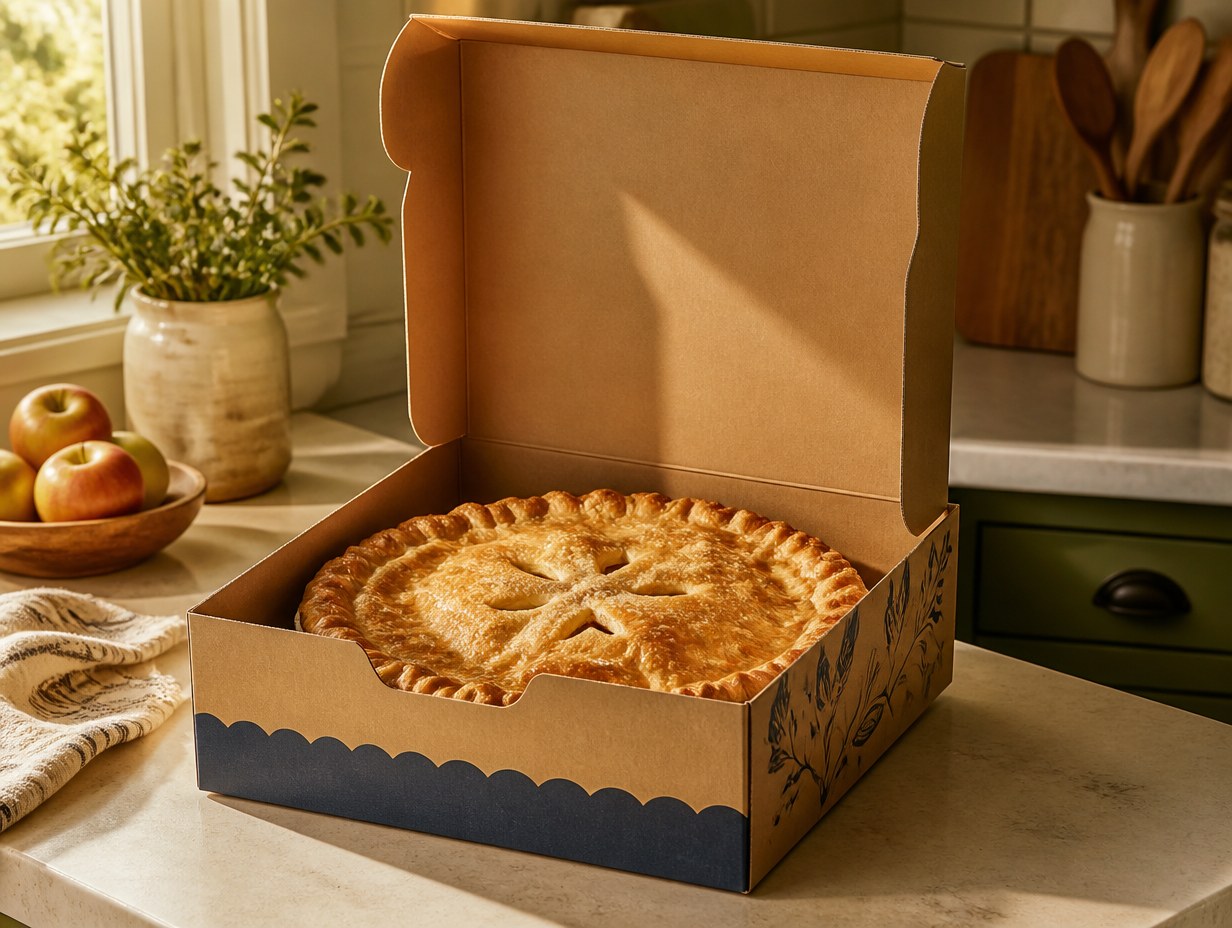 AI-generated pie box mockup sample
