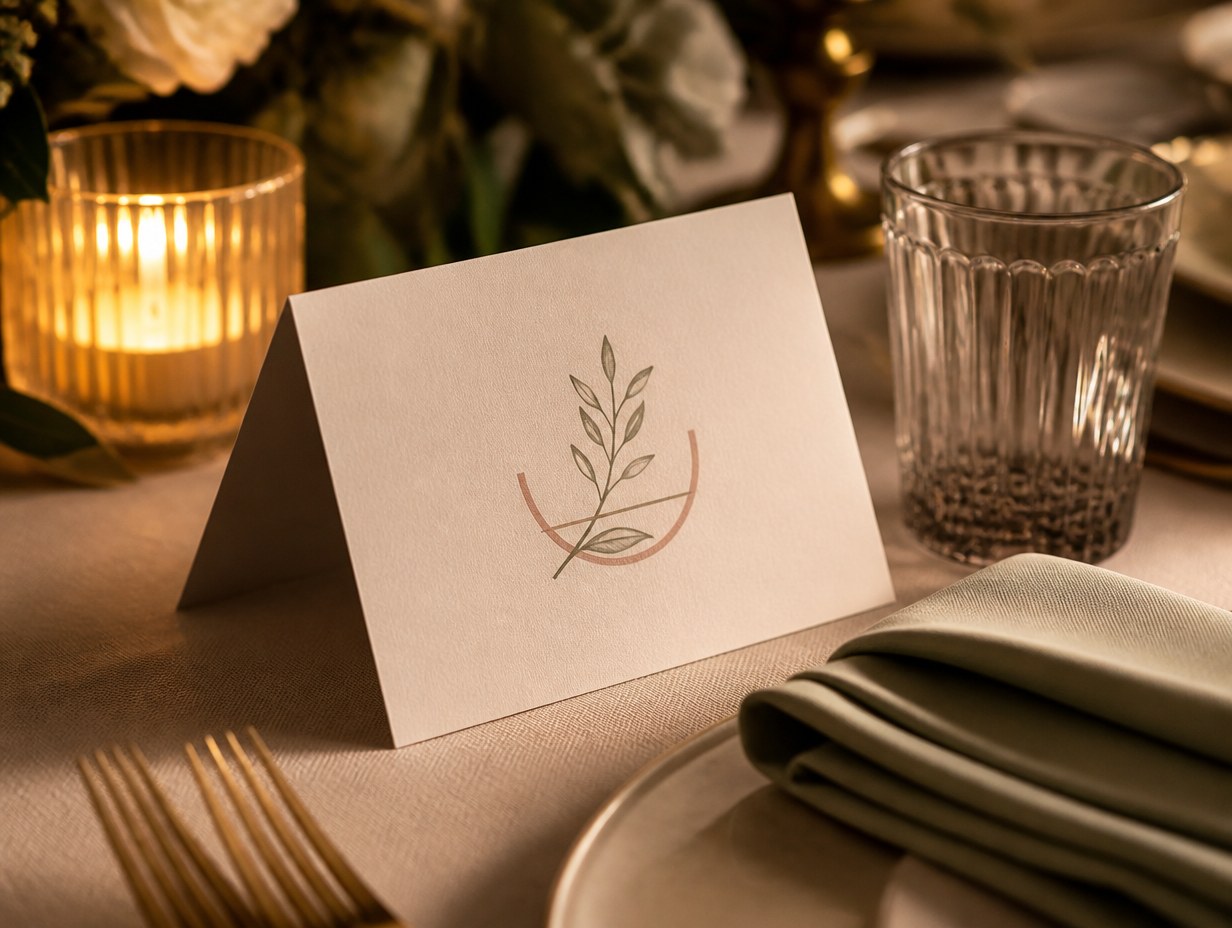 AI-generated place card mockup sample