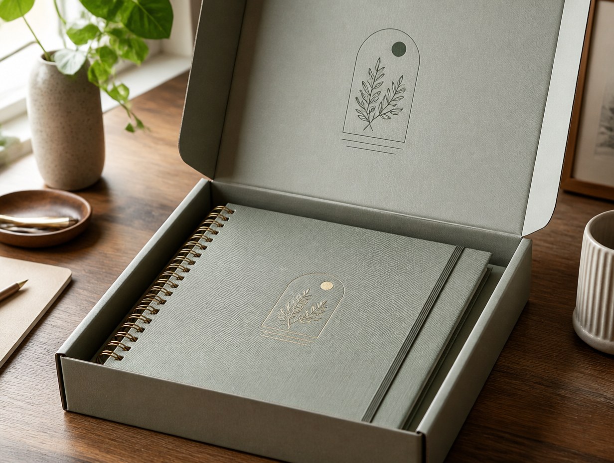 AI-generated planner box mockup sample