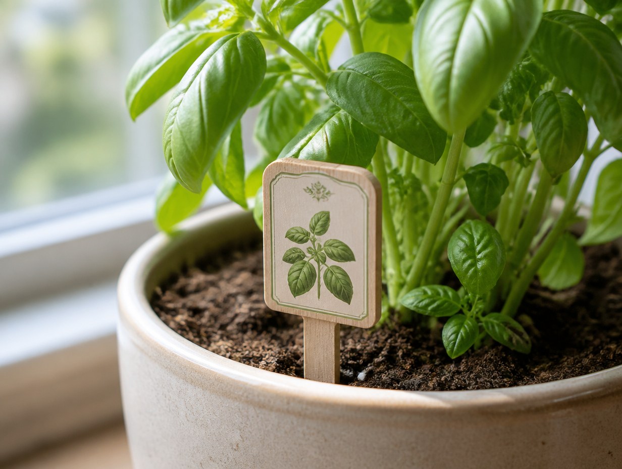 AI-generated plant label mockup sample
