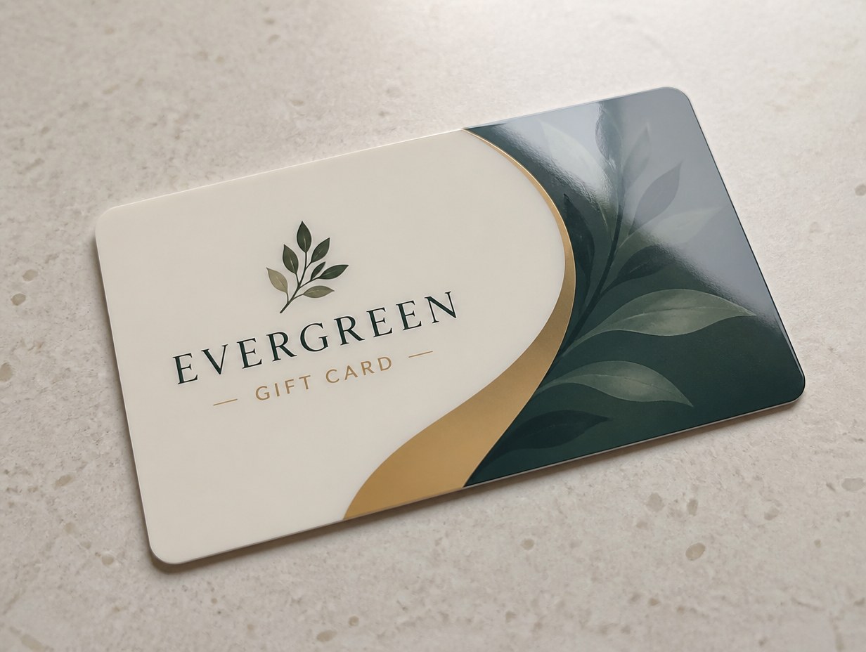 AI-generated plastic gift card mockup sample