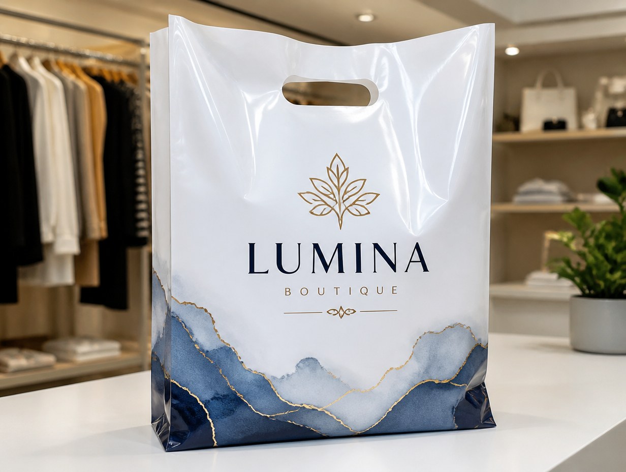 Plastic Shopping Bag mockup example