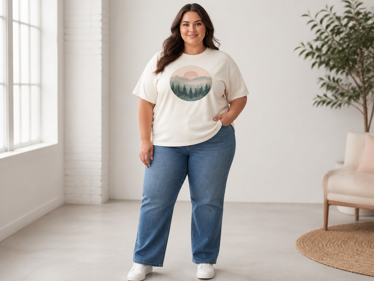 Plus Size T-Shirt mockup example