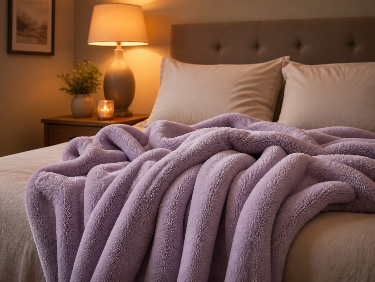 AI-generated plush blanket mockup sample
