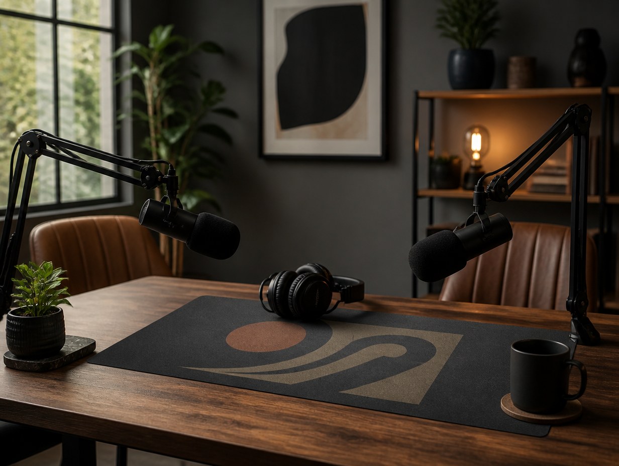Podcast Studio Desk mockup example