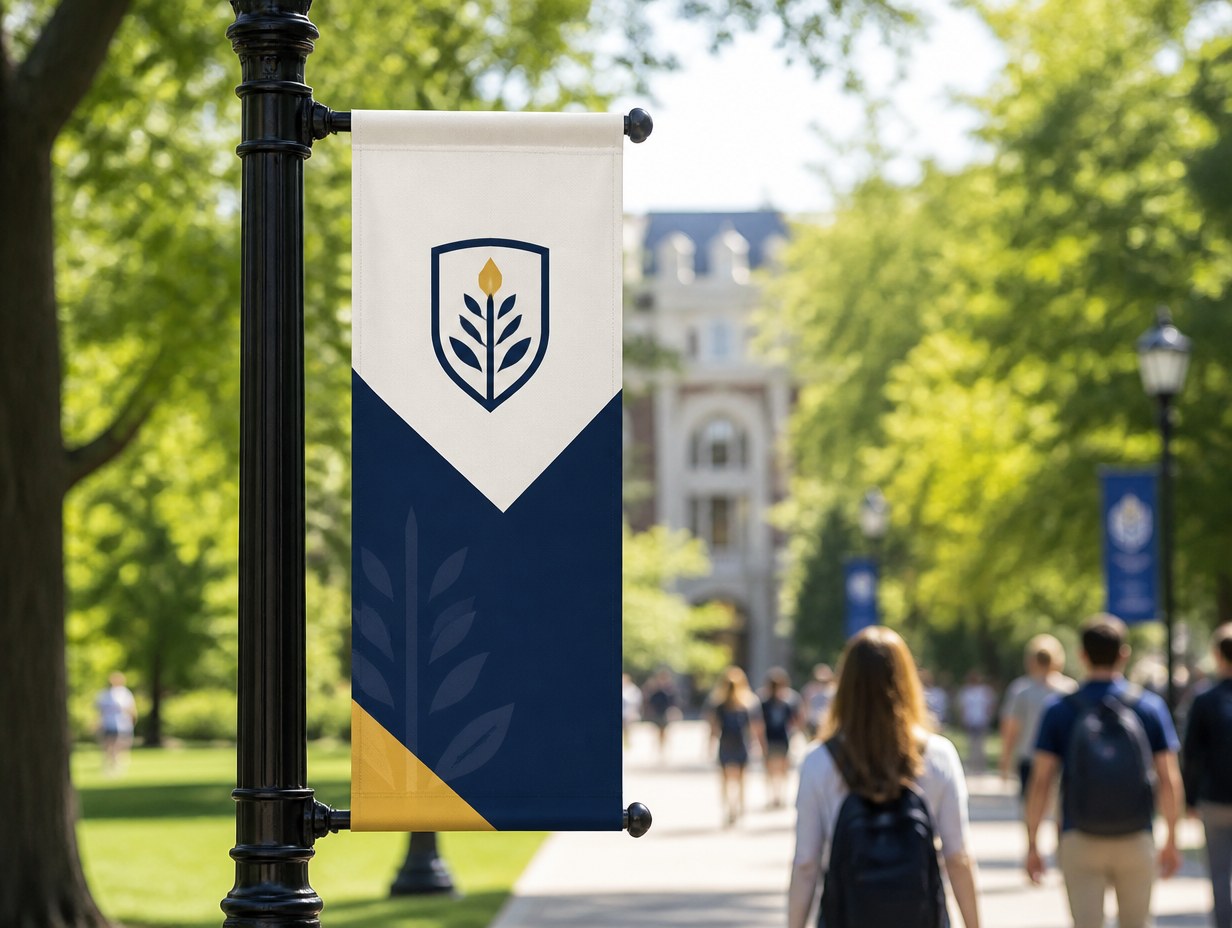 AI-generated pole banner mockup sample