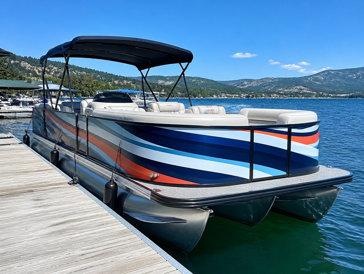 Pontoon Boat Wrap mockup example