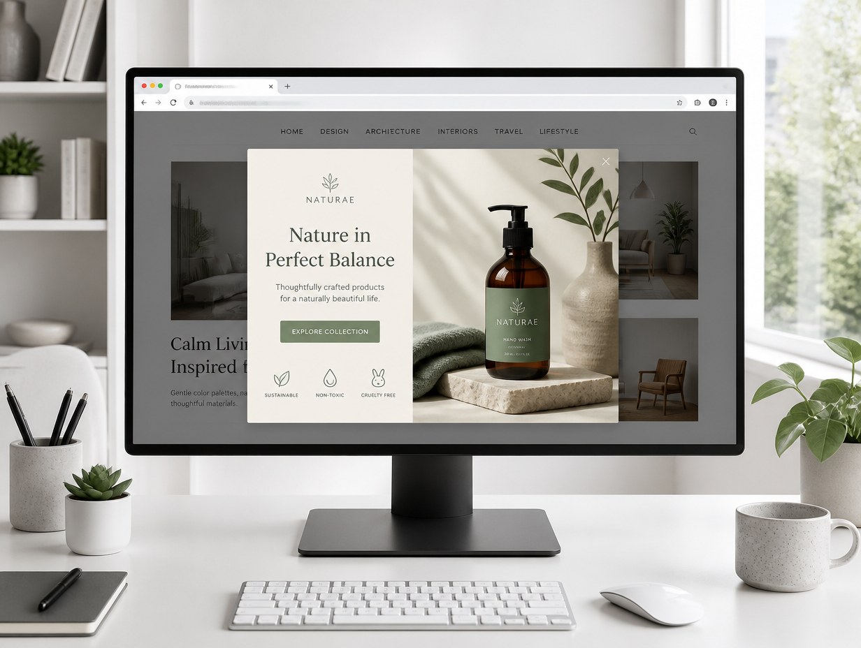 AI-generated pop-up ad mockup sample