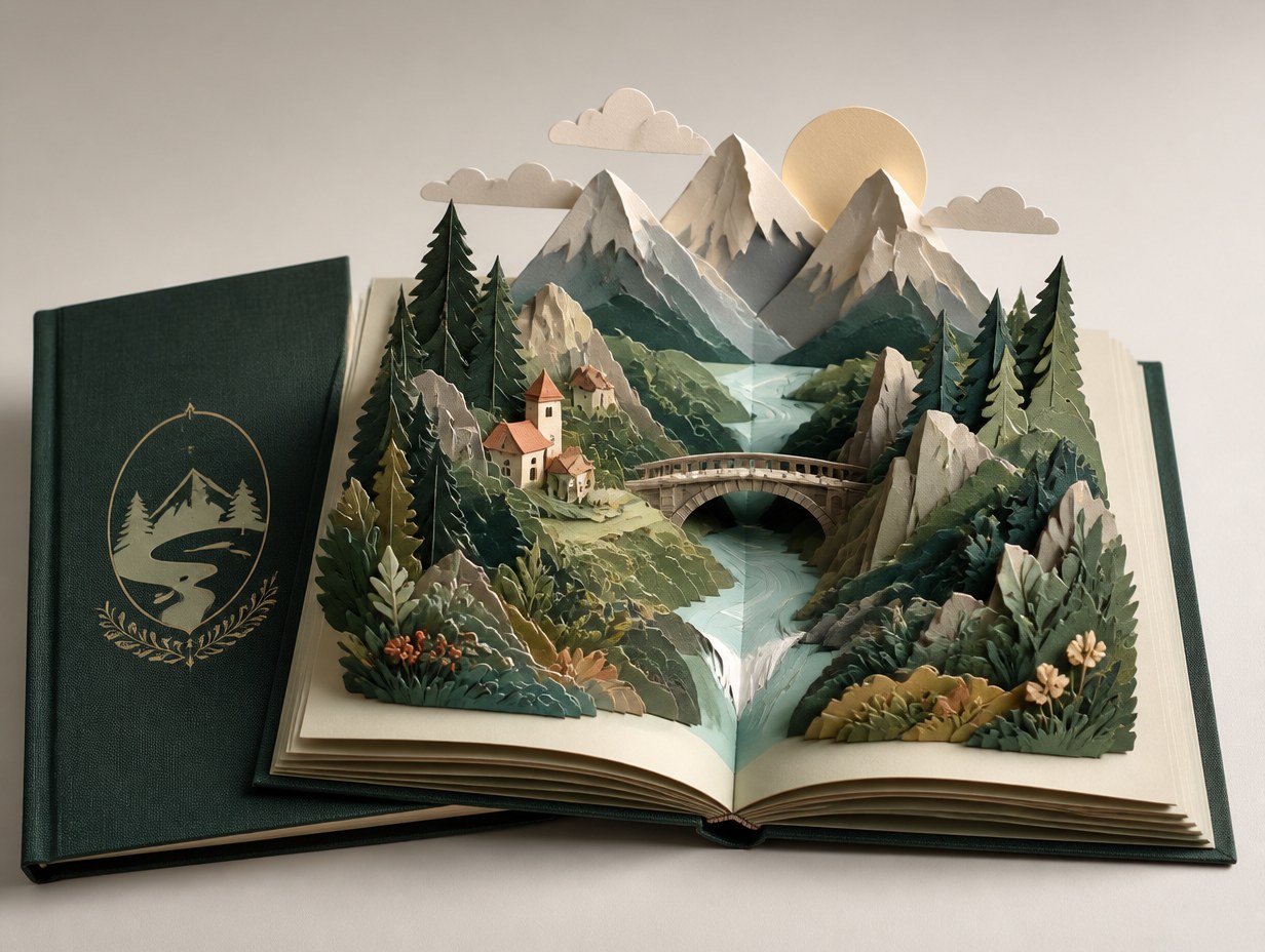 AI-generated pop-up book mockup sample