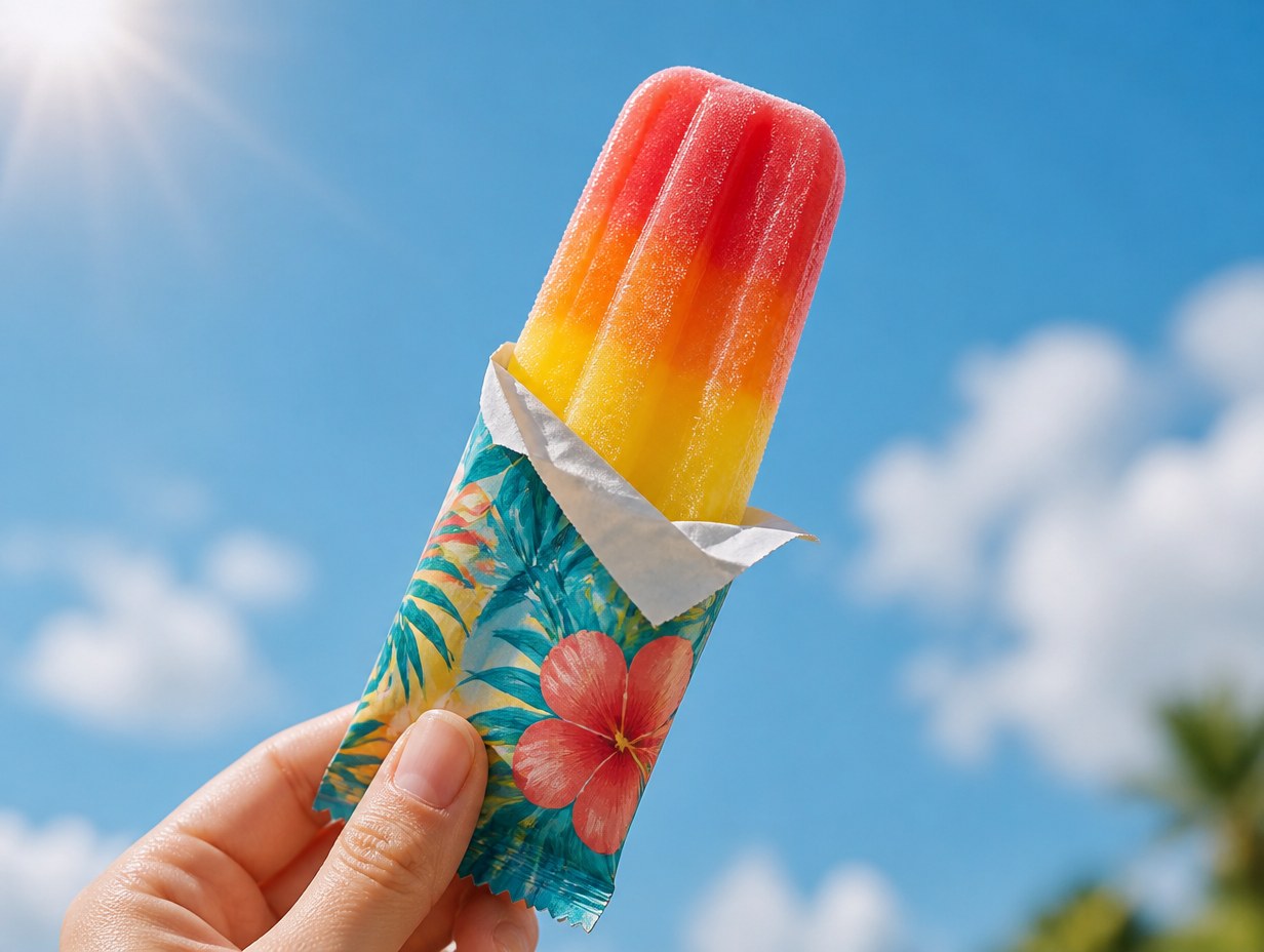 AI-generated popsicle wrapper mockup sample