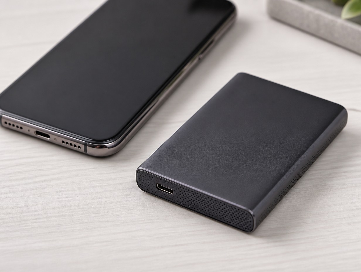 AI-generated portable ssd mockup sample