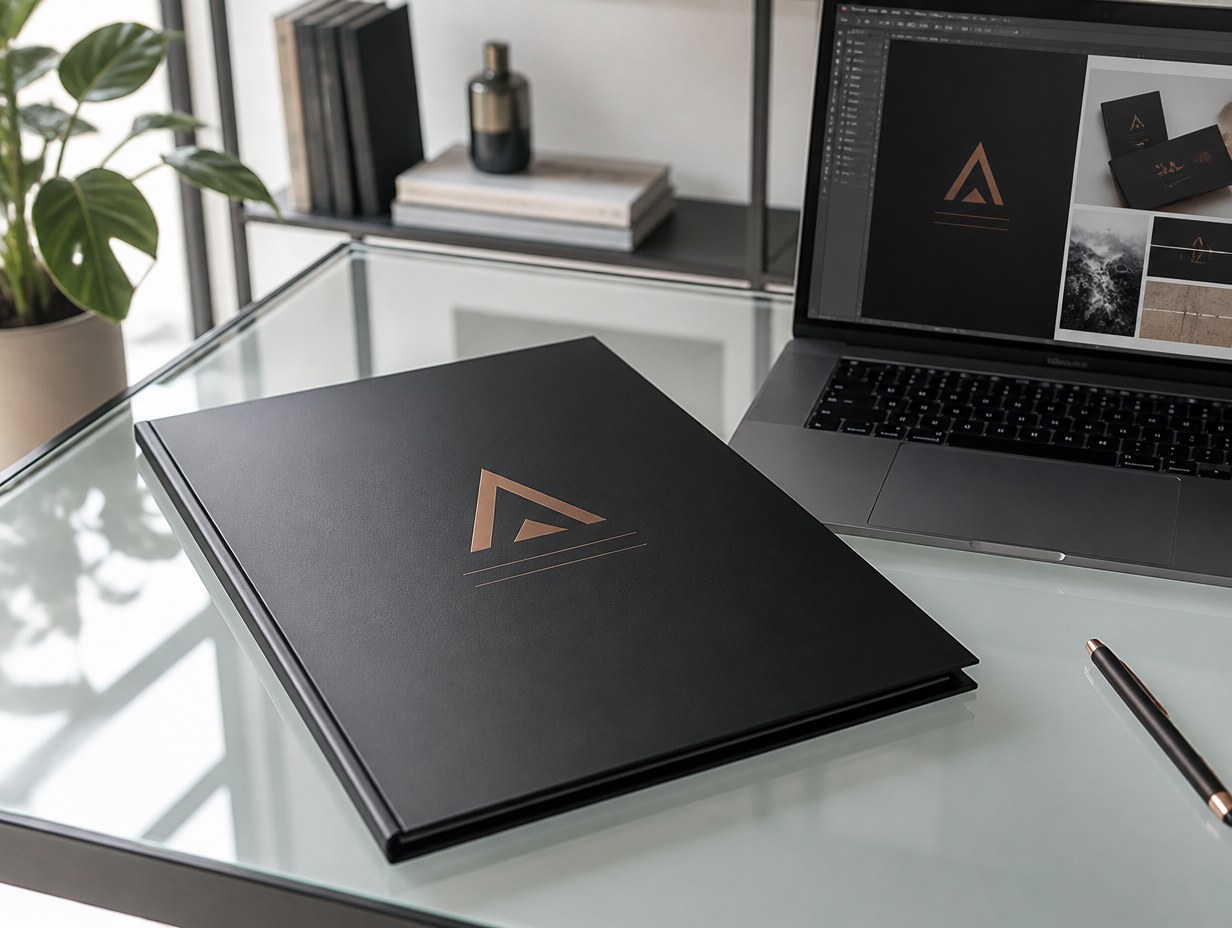AI-generated portfolio folder mockup sample