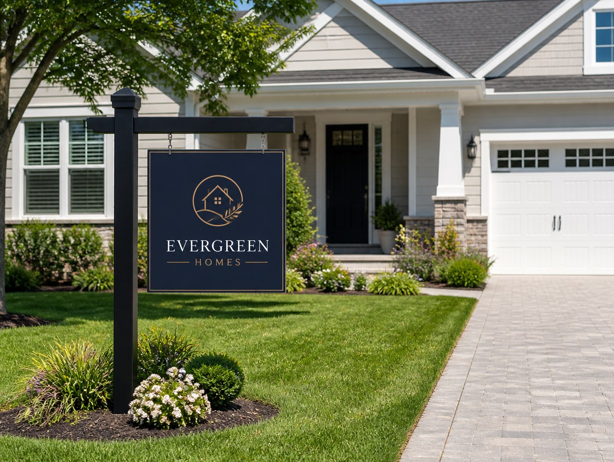 AI-generated post-and-panel sign mockup sample