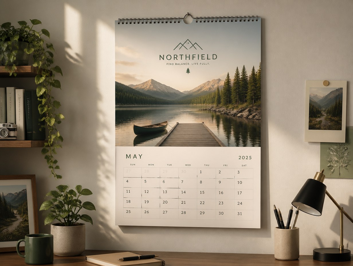 AI-generated poster calendar mockup sample