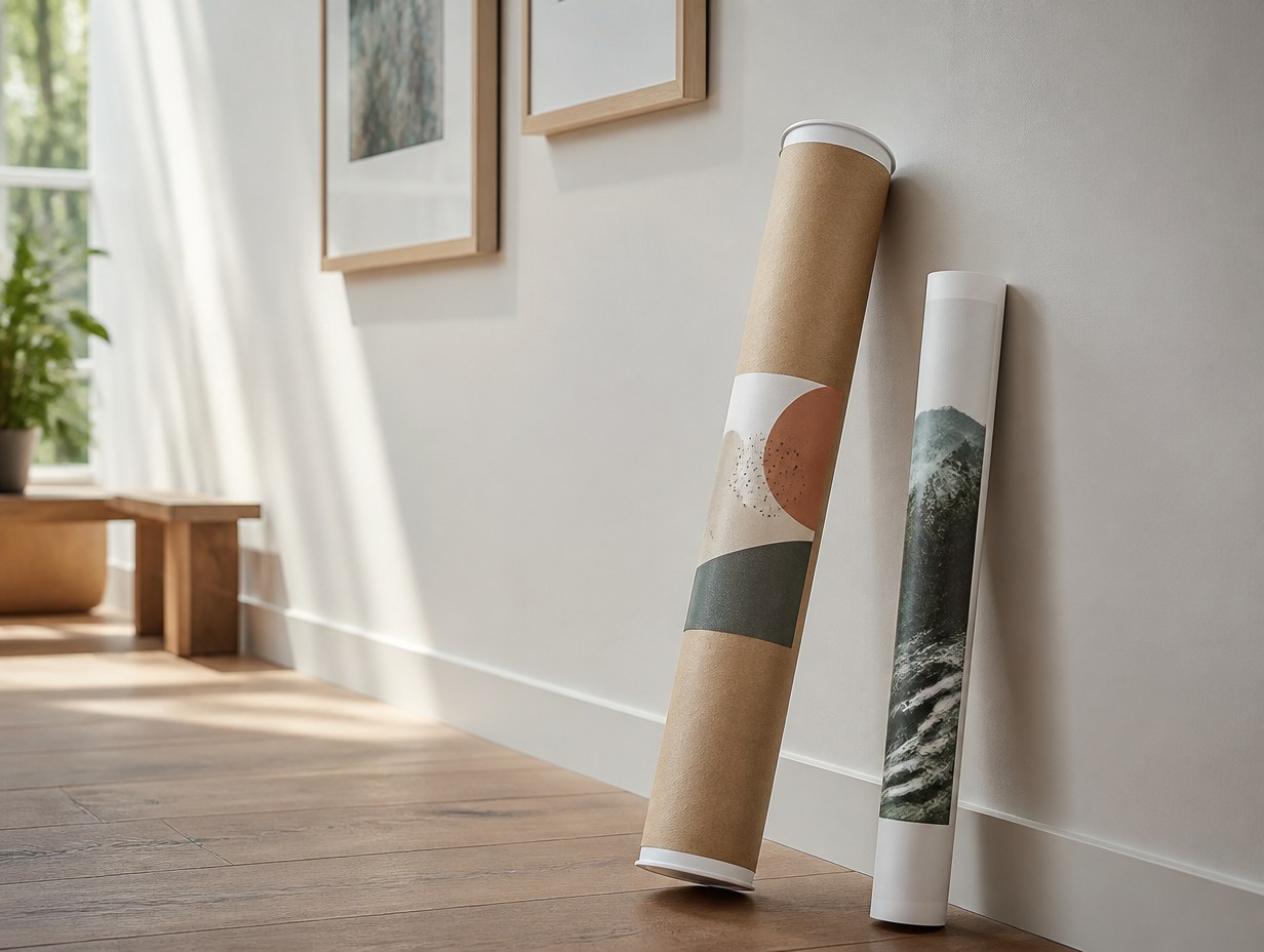 AI-generated poster tube mockup sample