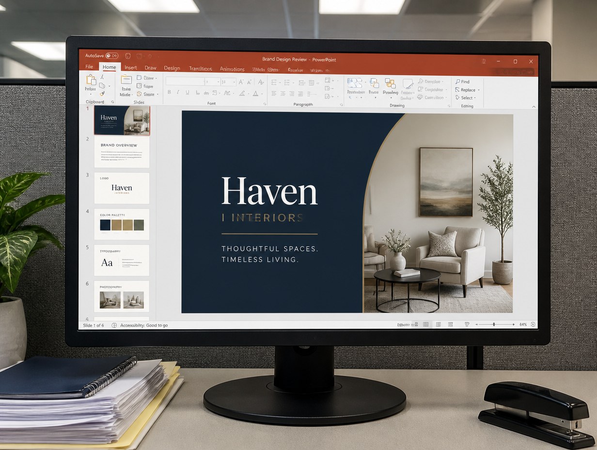 AI-generated powerpoint slide mockup sample
