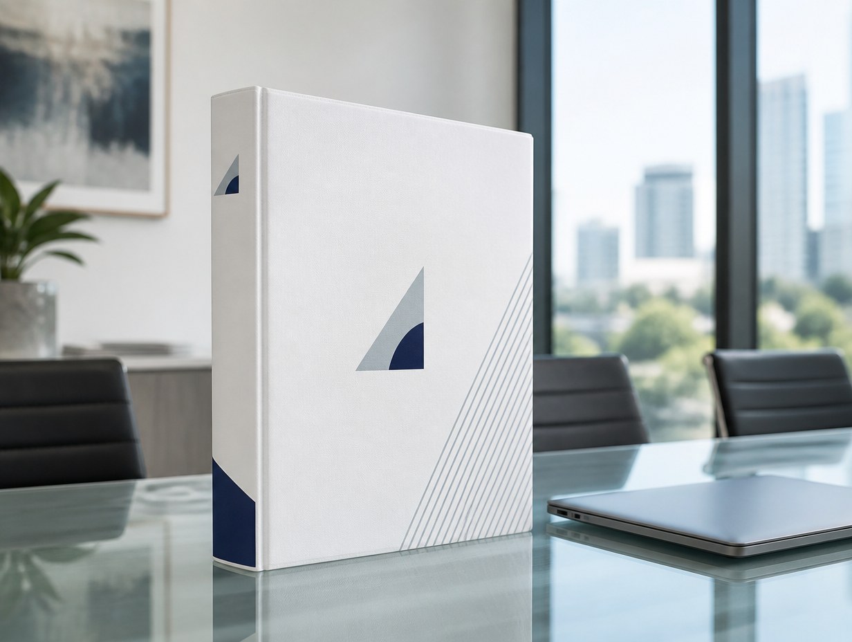AI-generated presentation binder mockup sample