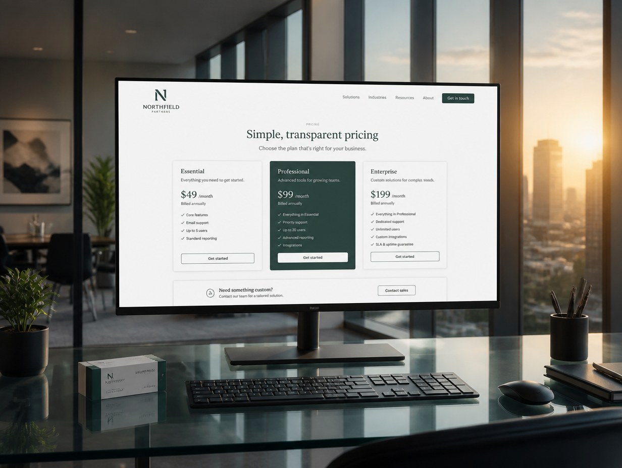 AI-generated pricing page mockup sample